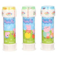 3x Peppa Pig bellenblaas flesjes met bal spelletje in dop 60 ml voor kinderen - Bellenblaas - thumbnail