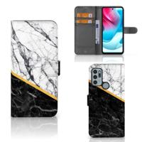 Motorola Moto G60s | Bookcase | Marmer Wit Zwart - Origineel Cadeau Man