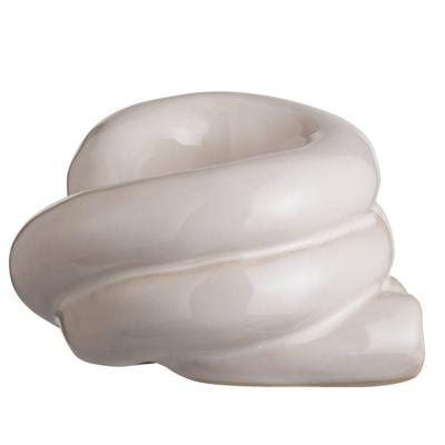 15% korting - Leen Bakker - Waxinelichthouder Fleurie - Off-white - 7,3x10,5x12,5 Cm - Stoneware - Wit - 10.5x7.3x12.5 Cm