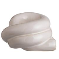 15% korting - Leen Bakker - Waxinelichthouder Fleurie - Off-white - 7,3x10,5x12,5 Cm - Stoneware - Wit - 10.5x7.3x12.5 Cm