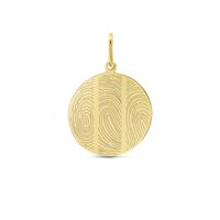 Gepersonaliseerde vingerafdrukken bedel - Stainless steel - Goud - 15 mm - 3 vingerafdrukken