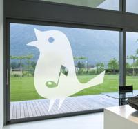 Raamsticker kinderkamer vogel muzieknoot