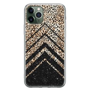 iPhone 11 Pro Max siliconen hoesje - Chevron luipaard