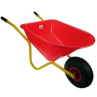 Talen Tools - Kinderkruiwagen met luchtband – Hoogwaardige kwaliteit -Kinderspeelgoed - Metaal/Kunststof - Rood/Geel