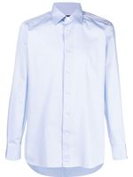 Zegna chemise en coton à boutonnière - Bleu