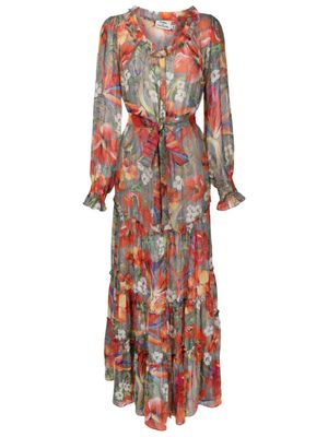 Amir Slama robe en soie à fleurs - Gris