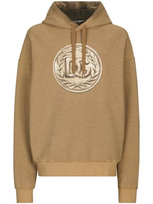 Dolce & Gabbana hoodie à logo imprimé - Marron