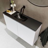 Mondiaz Ture 80cm toiletmeubel talc met wastafel urban midden geen kraangat - thumbnail