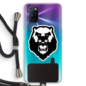 Angry Bear (white): Oppo A72 Transparant Hoesje met koord