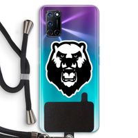 Angry Bear (white): Oppo A72 Transparant Hoesje met koord