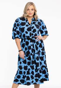 Yoek Jurk met pofmouwen ROSA NERA | Licht Blauw | Maat 50/52