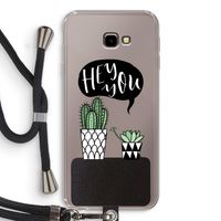 Hey you cactus: Samsung Galaxy J4 Plus Transparant Hoesje met koord