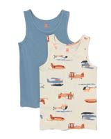 HEMA Kinderhemden Katoen Stretch Vliegtuig - 2 Stuks Gebroken Wit (gebroken wit)