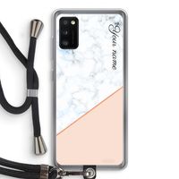 Marmer in stijl: Samsung Galaxy A41 Transparant Hoesje met koord