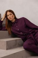 Melani waffle blouse - blackberry - 13377