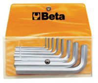Beta 8-delige set haakse inbussleutels, verchroomd (art. 96) in etui 96/B8 - 000960386