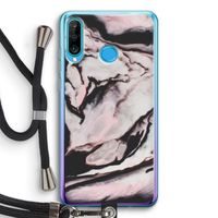 Roze stroom: Huawei P30 Lite Transparant Hoesje met koord