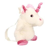 Pluche witte unicorn rugzak 33 x 18 cm - Rugzak - kind - thumbnail