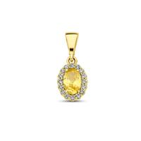 14K Geelgouden Hanger met November Geboortesteen Zirkonia - 16mm