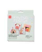 HEMA Kaartjes versieren met pompoms circus