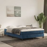 Pocketveringmatras 140x190x20 cm fluweel donkerblauw