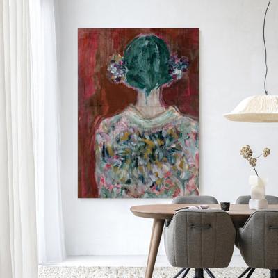 Urban Cotton Wandkleed 'Red Velvet' 110 x 145cm in Frame - black