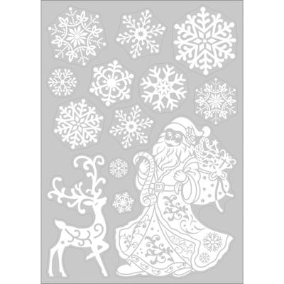 Kerst raamstickers Kerstman - vel van 34 x 28 cm - raamdecoratie