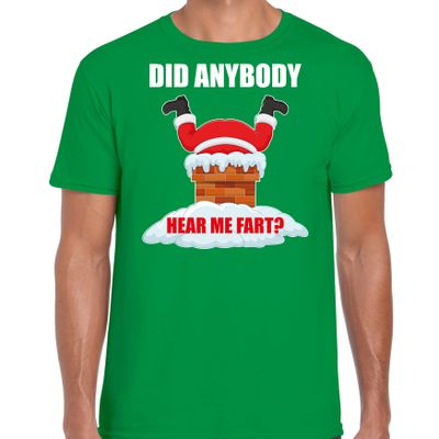 Fun Kerstshirt / outfit Did anybody hear my fart groen voor heren Fun Kerstshirt / outfit Did anybody hear my fart groen voor heren