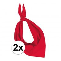 2x Zakdoek bandana rood