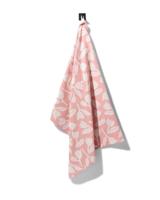 HEMA Theedoek 65x65 Katoen Roze Met Tulpen (roze) - thumbnail