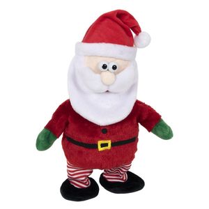 Kerstman knuffel pop-figuur - 30 cm - met beweging en muziek