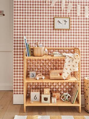 Rotan boekenkast, 3 niveaus naturel