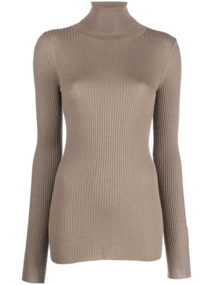 Wild Cashmere pull nervuré à col roulé - Tons neutres