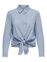 Only Onllecey Ls Knot Shirt Noos Wvn 15195910 Blouse Cloud Dancer Medium Blue