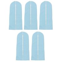 5x Beschermhoes voor kleding blauw 137 x 60 cm   - - thumbnail