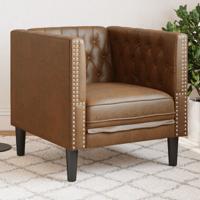 Fauteuil Chesterfield-stijl kunstsude bruin