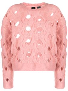 PINKO pull en maille torsadée à découpes - Rose