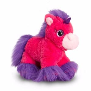 Pluche eenhoorn knuffel fuchsia roze 18 cm