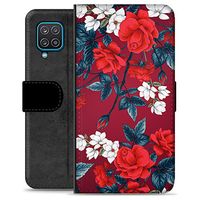 Samsung Galaxy A12 Premium Wallet Hoesje - Vintage Bloemen