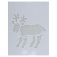 Kerst raamsjabloon rendier - wit - 35 cm - raamdecoratie - kerstversiering