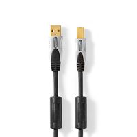 USB 2.0-Kabel | A Male - B Male | 5,0 m | Antraciet - thumbnail