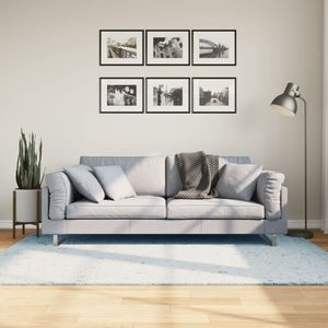 Vloerkleed laagpolig zacht en wasbaar 140x200 cm blauw