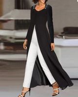 Regular Fit Casual V Neck Plain Jumpsuit - thumbnail
