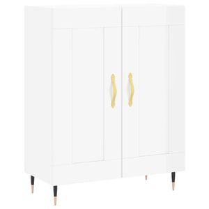 The Living Store Dressoir Classic - Hoogglans wit - 69.5 x 34 x 90 cm - Bewerkt hout