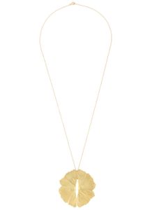 Lara Melchior collier en or 24ct à pendentif feuille - Jaune