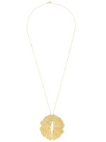 Lara Melchior collier en or 24ct à pendentif feuille - Jaune