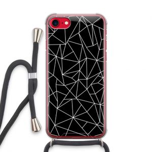Geometrische lijnen wit: iPhone SE 2020 Transparant Hoesje met koord