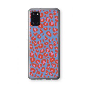 Leopard blue: Samsung Galaxy A31 Transparant Hoesje
