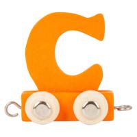 Small Foot - houten lettertrein oranje - c - 12 stuks