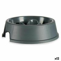Anti-schrok voerbak Antraciet Plastic (27 x 7,5 x 27 cm) (12 Stuks)